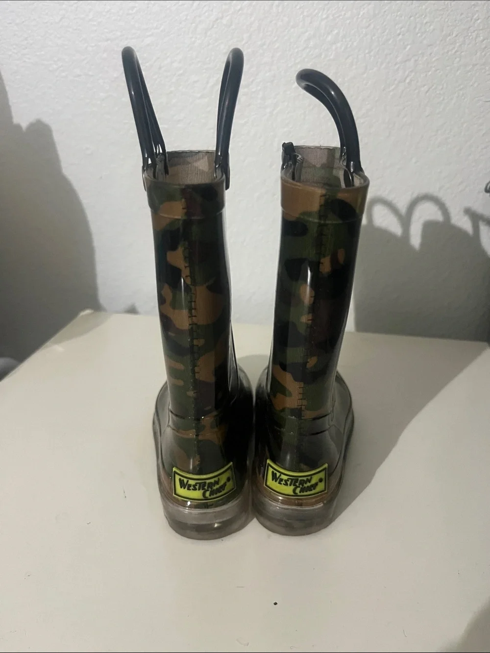 Western Chief Kid’s Boy’s Girl’s Light Up Camouflage Rain Boots Size 7